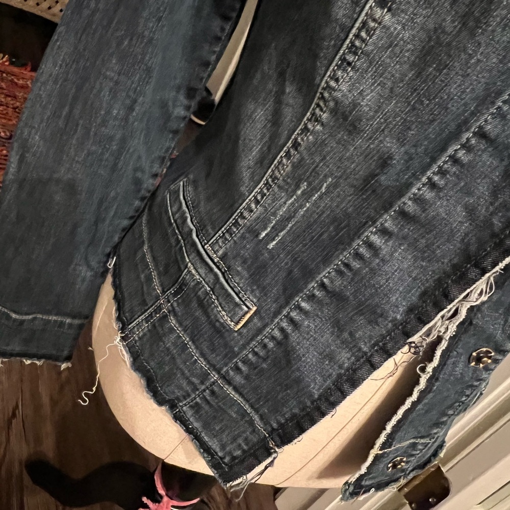 Kut from the Kloth Women's Dark Blue Denim Jacket - Picture 3 of 8